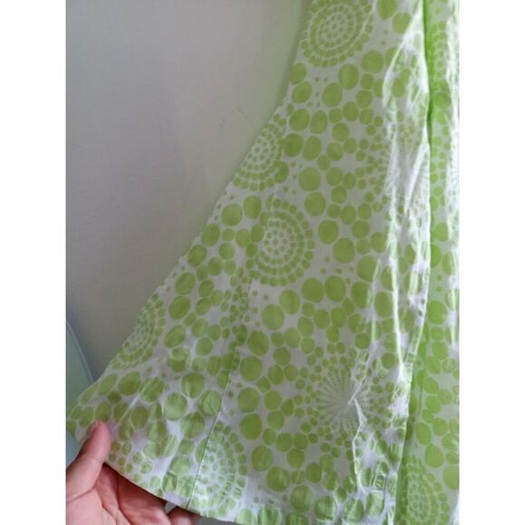 NWT Jeanine Johnson Women Green/White 100% Cotton Swimsuit Coverup Dress Large - Picture 5 of 9